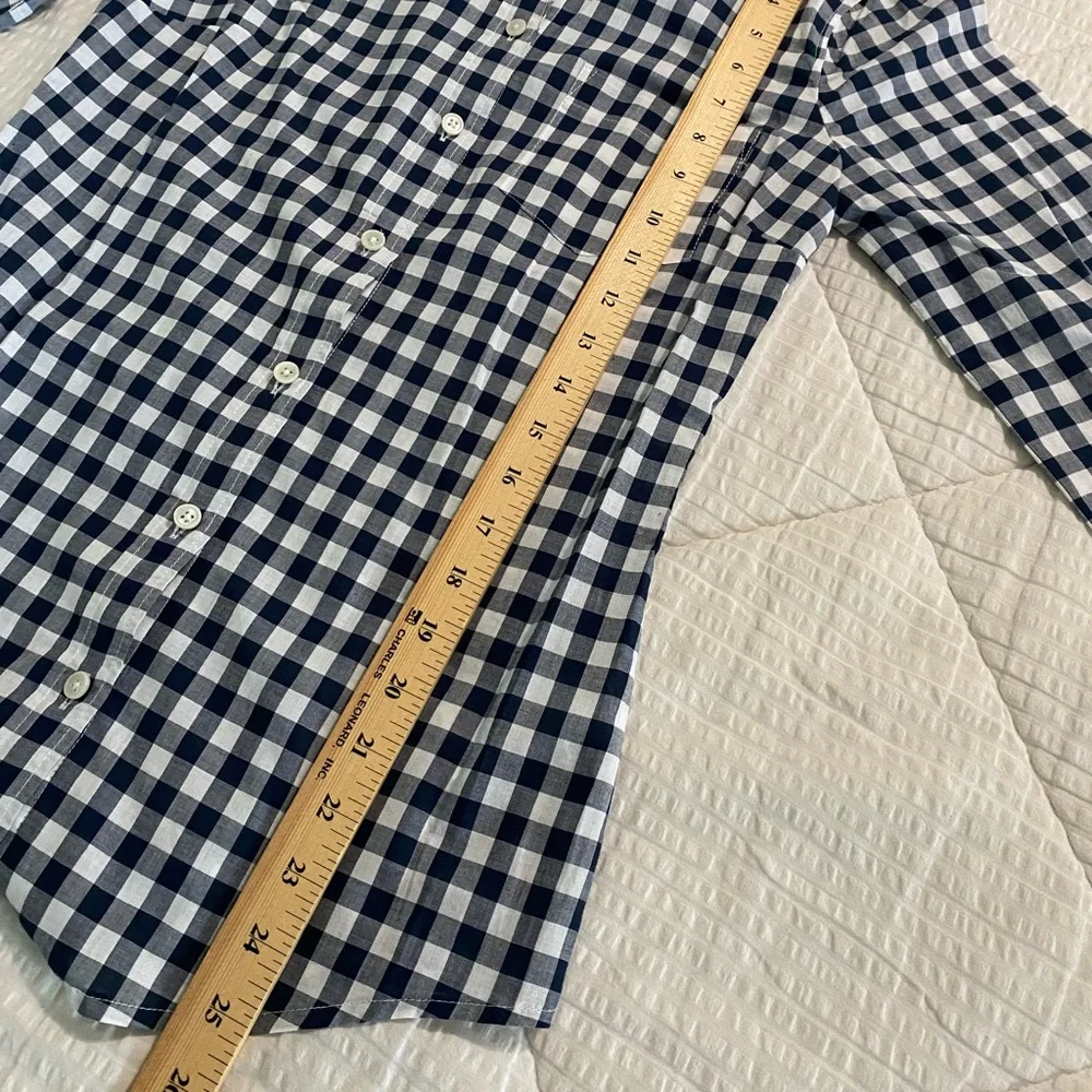 J. Crew The Perfect Shirt Gingham Blue White Plaid Checker Button Down Shirt XXS